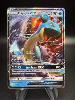 Pokemon Sun & Moon Base Set LAPRAS GX Ultra Rare #35/149 - Image 1
