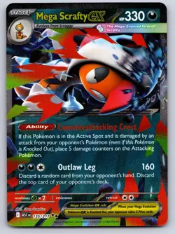 Mega Scrafty ex 135/217 Pokemon Ascended Heroes Holo NM/LP - Image 1