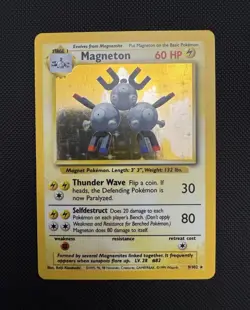 Pokemon Magneton 9/102 Base Set Holo Rare Eng 1999 60HP - Image 1