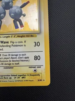 Pokemon Magneton 9/102 Base Set Holo Rare Eng 1999 60HP - Image 4