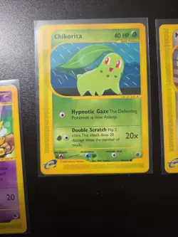 Lot Of 3 Pokemon Expedition 2002 Meowth Kadabra Chikorita - Image 3
