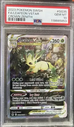 Pokemon TCG Leafeon VSTAR GG35/GG70 Crown Zenith Galarian Gallery PSA 10 - Image 1
