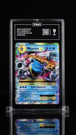 2016 Pokemon Mega Blastoise EX XY Evolutions Ultra Rare #22/108 TAG 9 - Image 1