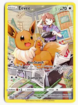 Eevee TG11/TG30 Holo Brilliant Stars Trainer Gallery Pokemon NM - Image 1