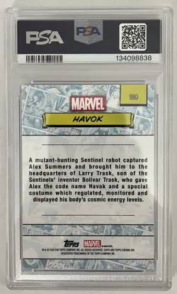 2024 Topps Chrome Marvel Sapphire Havok #138 Purple /15 PSA 10 GEM MINT SSP - Image 2