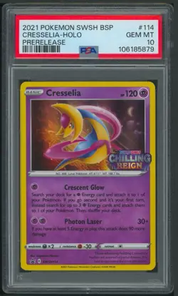 Pokemon SWSH Chilling Reign Prerelease Cresselia Holo SWSH114 PSA 10 Promo - Image 1