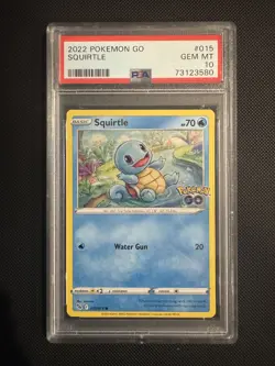 2022 Squirtle 015/078 Pokemon GO Regular PSA 10 GEM MINT POP 62 Non-Holo Common - Image 1