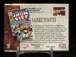 2024 Upper Deck Marvel Masterpieces 92 Platinum Sabretooth Blue Traxx Card #78 - Image 2