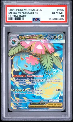 2025 POKEMON MEG EN-MEGA EVOLUTION ULTRA RARE 155 MEGA VENUSAUR EX PSA 10 - Image 1