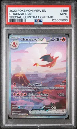 2023 POKEMON MEW EN-151 SPECIAL ILLUSTRATION RARE #199 CHARIZARD EX PSA 9 - Image 1