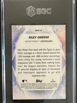 2023 Topps Baseball Riley Greene Stars Of The MLB Rookie Insert SGC 10 Tigers - Image 2
