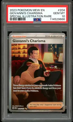 PSA 10 GEM MINT Giovanni's Charisma 204 Pokemon 151 Pokemon Card - Image 1