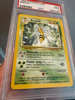 Beedrill 17/102 #17 Pokemon Base Set 1999 TCG Unlimited - MINT PSA 9 - Image 2