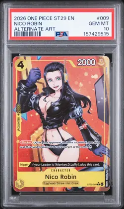 2026 ONE PIECE STARTER DECK ST29-EGGHEAD ALTERNATE ART #009 NICO ROBIN PSA 10 - Image 1