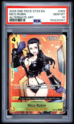 2026 ONE PIECE STARTER DECK ST29-EGGHEAD ALTERNATE ART #009 NICO ROBIN PSA 10 - Image 1