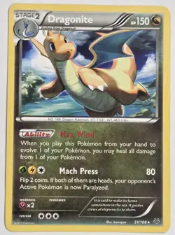 Dragonite Rare 51/108 2015 XY Roaring Skies Pokemon Card TCG - Image 1