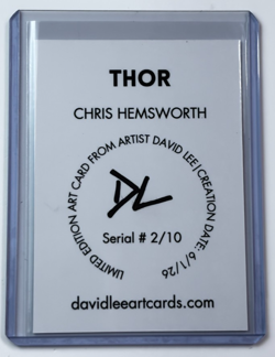Thor Limited Edition Artist Signed “Chris Hemsworth” Trading Card 2/10 - Image 2