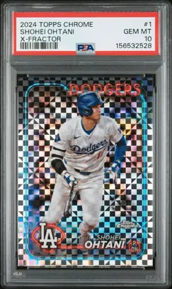 2024 Topps Chrome Shohei Ohtani #1 PSA 10 X-Fractor Los Angeles Dodgers - Image 1