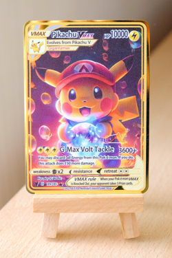 Pokemon Card PIKACHU VMAX GOLD METAL Card - Display Gift - Image 1
