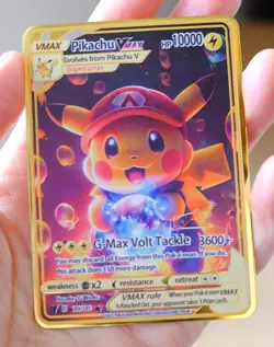 Pokemon Card PIKACHU VMAX GOLD METAL Card - Display Gift - Image 2
