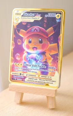 Pokemon Card PIKACHU VMAX GOLD METAL Card - Display Gift - Image 4
