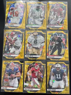 (9x) 2025 Prizm Draft Picks Gold Cracked Ice LOT Peyton Manning Randy Moss Henry - Image 1