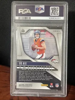 BO NIX ROOKIE🔥 PSA 10 🔥 #309 Pink Prizm (RC) 2024 Panini Prizm - Image 3