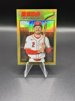 2026 Topps Heritage - Gavin Lux #352 Gold Chrome Refractor /50 Reds - Image 1