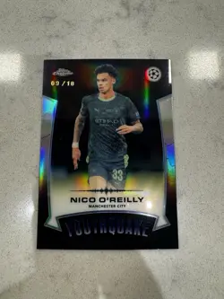 2025-26 Topps Chrome UCC Nico O’Reilly Youthquake Black /10 SSP Manchester City - Image 1