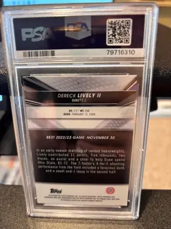 2022-23 Bowman University Best - Dereck Lively #1 Refractor (RC) PSA 10 - Image 2