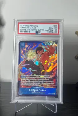 Portgas D. Ace - OP13-119 PSA 10 One Piece CCG Store Treasure Cup - Champion - Image 1