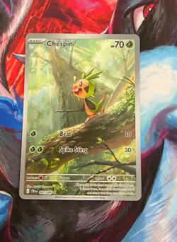 Pokemon TCG Chespin 87/86 Illustration Rare ME04: Chaos Rising M/NM Full Art - Image 1