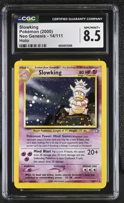 CGC 8.5 Slowking 2000 Neo Genesis 14/111 Holo SWIRL Pokemon Card - Image 1