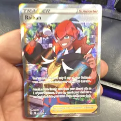 Pokemon TCG Raihan 202/196 Lost Origin Full Art Holo Ultra Rare Trainer - Image 1