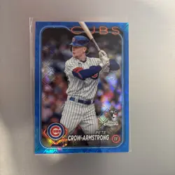 Pete Crow-Armstrong 2024 Topps Chrome Logofractor #16 Blue Refractor RC 111/150 - Image 1