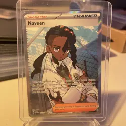 Naveen 112/088 Ultra Rare Full Art Trainer Perfect Order Pokemon Card NM - Image 3