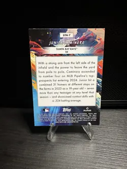 2024 Topps Cosmic Chrome - Stars in the Night Junior Caminero #STN-7 (RC) - Image 2