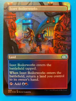 MTG 1x FOIL BORDERLESS Izzet Boilerworks # 408 Double Masters Magic the x1 NM - Image 1