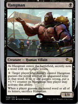 Magic the Gathering Hangman Unstable MTG Free Shipping! - Image 1