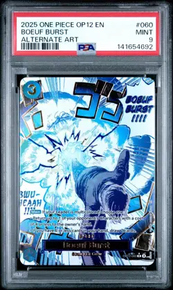 Boeuf Burst (Alternate Art) OP12-060 Legacy of the Master Foil, PSA 9 - Image 1