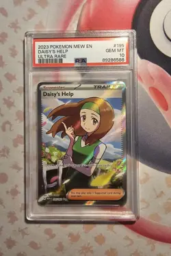 2023 POKEMON MEW EN-151 ULTRA RARE #195 DAISY'S HELP PSA 10 - Image 1
