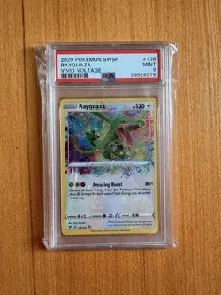 2020 SWSH04: Vivid Voltage #138 Amazing Rare Rayquaza PSA 9 MINT - Image 1