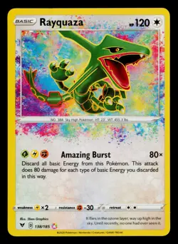 Rayquaza Holo Amazing Rare SWSH04: Vivid Voltage 138/185 NM - Image 1