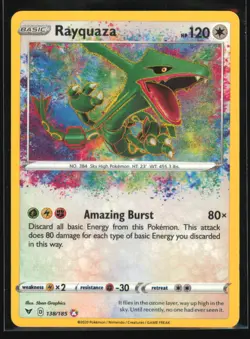 Rayquaza Amazing Rare SWSH04: Vivid Voltage 138/185 LP - Image 1