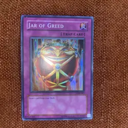 Yugioh Jar Of Greed LON-047 Super Rare Original Print HP - Image 1