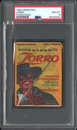 1958 Argentina Zorro Paper Pack Walt Disney PSA 8 NM-MT Only 6 Graded Higher - Image 1