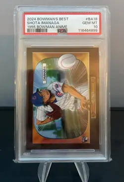 2024 Bowman's Best 1955 Bowman Anime Shota Imanaga #BA18 PSA 10 Cubs Case Hit - Image 1