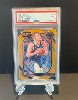 2024 Panini Select Gold Prizm Nikola Jokic 5/10 PSA 9 #203 - Image 1