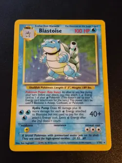 Blastoise 2/102 Holo Rare Base Set Unlimited Pokemon LP - Image 1