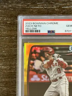 2023 bowman chrome baseball Zach Neto - 27/75 Yellow PSA 10! - Image 2